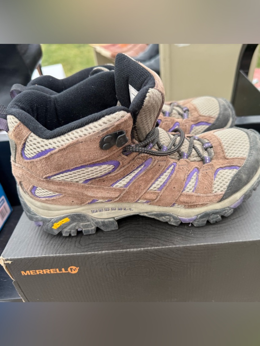 Merrell Moab 2 Women's Brown and Purple Lace-Up Hiking Boots